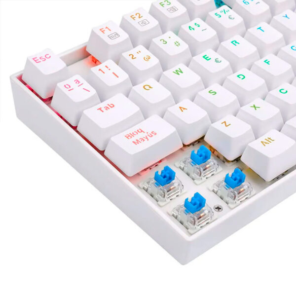 Teclado Gamer RGB Redragon Kumara Blanco | En español | Blue Switch