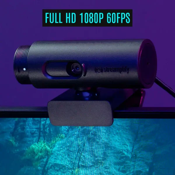 Cámara Web Streamplify Full HD 1080p | Micrófono integrado y conexión USB