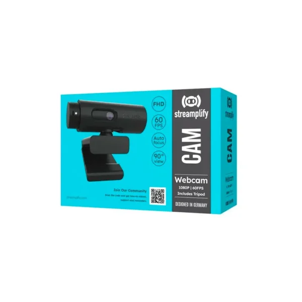 Cámara Web Streamplify Full HD 1080p | Micrófono integrado y conexión USB