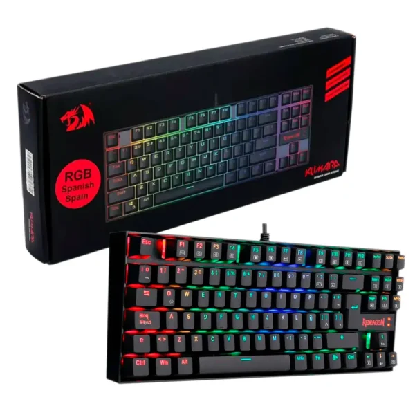 Teclado Gamer RGB Redragon Kumara Negro | En español | Blue Switch
