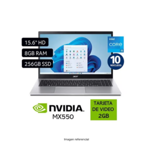 Laptop Acer Aspire 3 Intel Core I5 1235U 8GB 3200MHz 512gb M.2 Tarjeta gráfica Nvidia MX 550 2GBV 15.6″ Full HD
