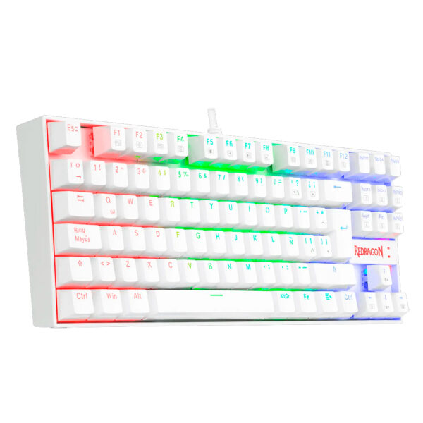Teclado Gamer RGB Redragon Kumara Blanco | En español | Blue Switch