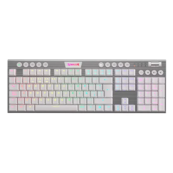 Teclado Gamer RGB Redragon Horus FS Blanco | Inalámbrico | Español | Red Switch