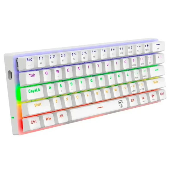 Teclado Gamer Color Blanco T-Dagger Arena Rainbow | Español | Brown Switch